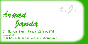 arpad janda business card